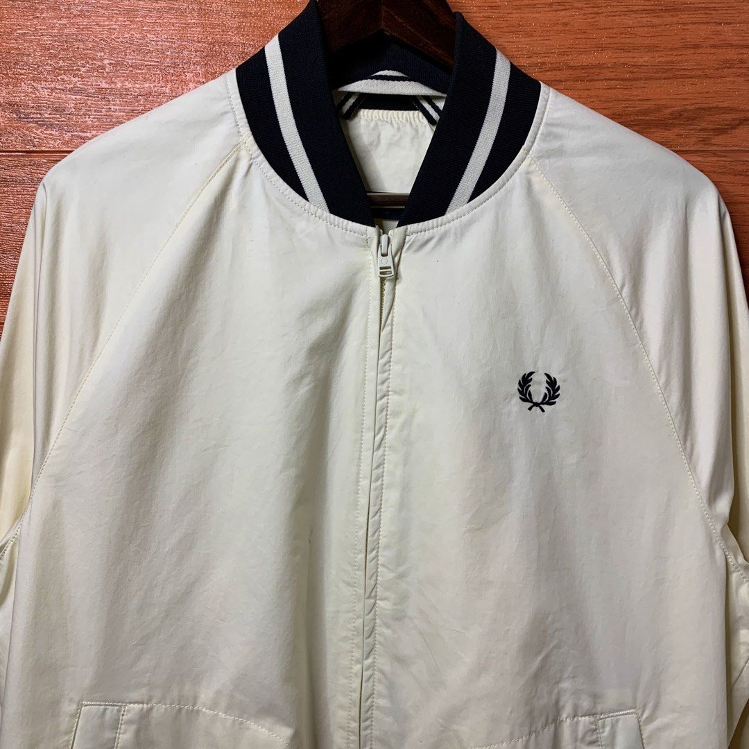 Fred Perry Offwhite Bomber Jacket (Category: Coats, Jackets and Outerwear) located in Quezon City. Submitted by donklasiko (Listing ID 1463224536, Image 3). Description: Condition: 9.5+/10 Pristine condition Issue: non Refer to the dimension 🤗 PM FOR MORE DETAILS NO RETURN, NO EXCHANGE & NO REFUND! ✅I ALSO ACCEPT TRADE/SWAP TO ANYTHING JUST DROP YOUR OFFER Please manage your expectations, this is a secondhand item. What you see is what you get �
