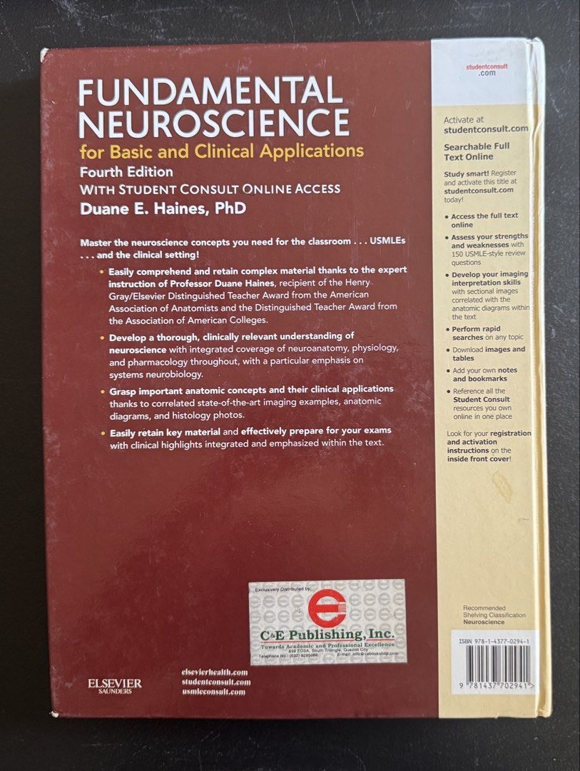 Fundamental Neuroscience for Basic and Clinical Applications 4th Edition Textbook (Category: Textbooks) located in San Pedro. Submitted by pageturner19 (Listing ID 1463246829, Image 2). Description: - Fundamental Neuroscience for Basic and Clinical Applications, Fourth Edition - Covers neuroanatomy, physiology, and pharmacology - Includes Student Consult online access - Ideal for understanding neuroscience concepts and clinical applications - Hel