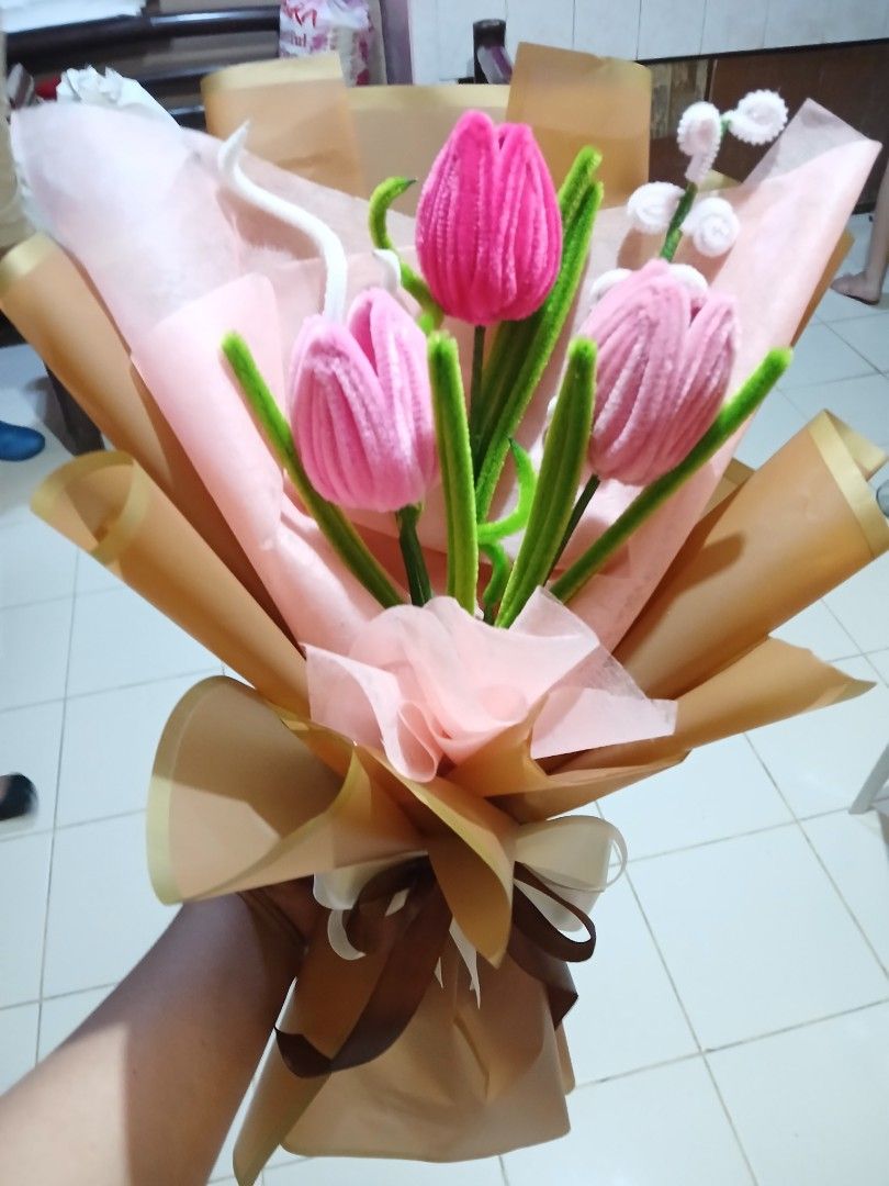 Fuzzy Wire Flower Bouquets (Category: Flowers & Bouquets) located in Cebu City. Submitted by ava_creates (Listing ID 1463291614, Image 2). Description: - Price range P 300 - P2000 - Beautiful handmade bouquet - Crafted with fuzzy wires. - Cheerful and colorful design. - Ideal for birthdays, anniversaries, or as a thoughtful gift. - Ready for gifting!.