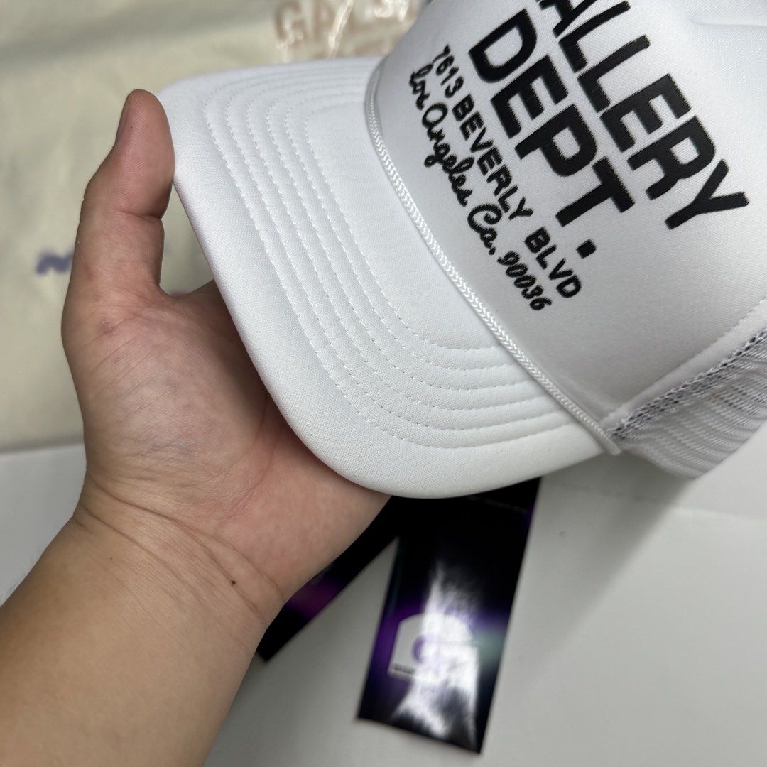 Gallery Dept. Trucker Cap (Category: Caps & Hats) located in Manila. Submitted by godspeedmnl (Listing ID 1463149261, Image 3). Description: Gallery Dept. Trucker Cap 1,789PHP / Colorway: White (Feel free to message me for additional photos.) Package included: • Gallery Dept. Trucker Cap x 1 • Godspeed Mnl Paper Bag • Godspeed Mnl logo & streetwear stickers. • Chance to be added to our GVIP list for exclusive discounts and early access. - • We do