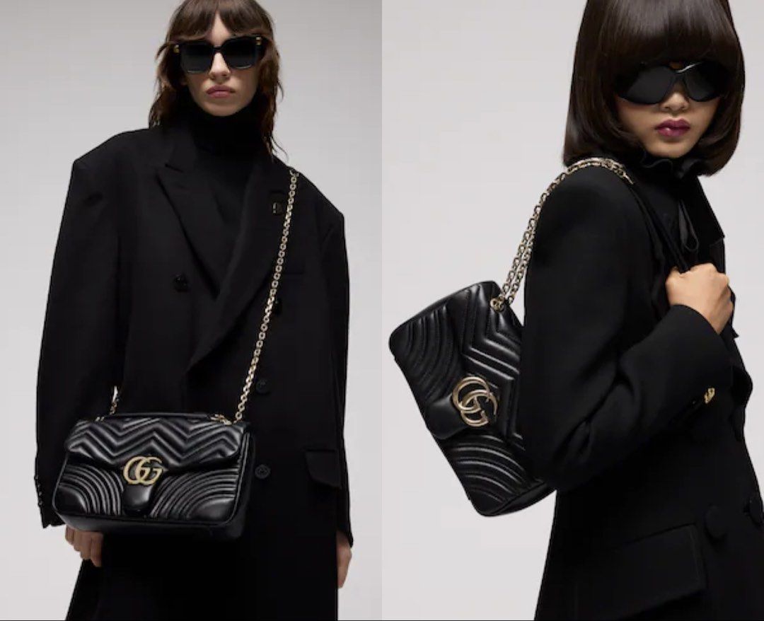 GG Marmont Black (Category: Shoulder Bags) located in Quezon City. Submitted by chic.bags (Listing ID 1463197266, Image 3). Description: Coded With black etiketa Suede lining 2 way Oure leather With dust bag Good as new No issue Actual photo posted Japan preloved Mop: gcash.