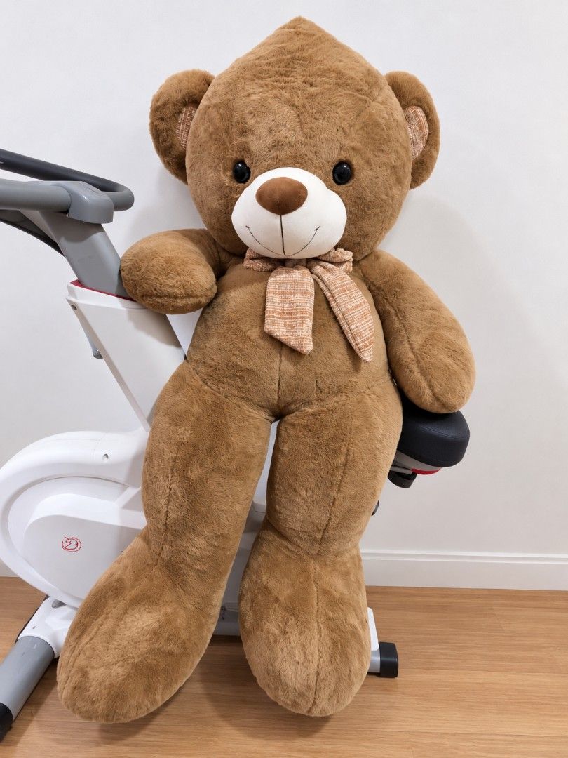 Giant Brown Teddy Bear with Scarf (Category: Plushies & Soft Toys) located in Quezon City. Submitted by thriftshopmar (Listing ID 1463245918, Image 1). Description: - Super big and cuddly teddy bear - Perfect for hugs or room decoration - Features a cute patterned scarf - Ideal for kids or as a gift - Ready for a new loving home.