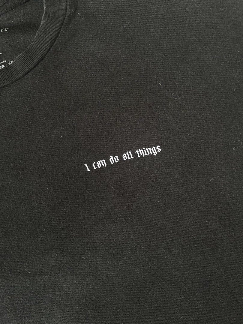 God the Father “I Can Do All Things” Tee (Category: Tshirts & Polo Shirts ) located in Naga. Submitted by curatedslips (Listing ID 1463281795, Image 3). Description: God the Father “I Can Do All Things” Tee 📏 23.5x30 ⚠️ Signs of use .