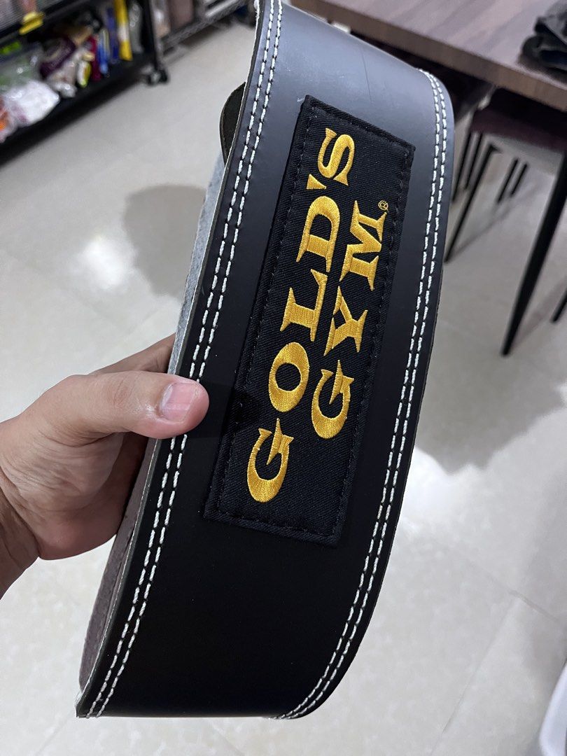 Gold's Gym Weightlifting Belt (Category: Weights & Dumbbells) located in Manila. Submitted by mariotimba66418 (Listing ID 1463221129, Image 1). Description: - Genuine Black Leather Weightlifting Belt from Gold's Gym - Stylish White Stitching - Secure and Sturdy Buckle Closure - Provides excellent back support for heavy lifting - Ideal for your intense gym sessions .