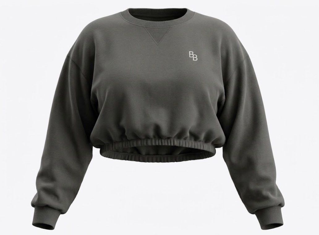Grey Cropped Sweatshirt (Category: Coats, Jackets and Outerwear) located in Manila. Submitted by thepostofficegirl_ (Listing ID 1463222002, Image 1). Description: - Grey cropped sweatshirt from Beginning Boutique - Small embroidered logo on chest - Elasticated hem for a cinched look - Long sleeves with ribbed cuffs - Comfortable and stylish design.