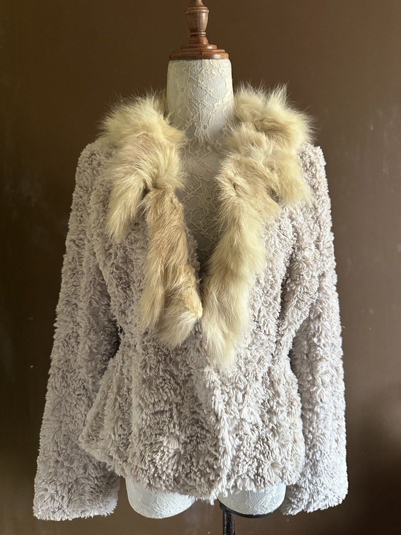 Grey Fur Jacket with Fur Collar (Category: Coats, Jackets and Outerwear) located in Paranaque City. Submitted by eckadcms (Listing ID 1463250076, Image 1). Description: Gray Fur Coat Jacket with Fur Collar Size : Small to semi medium Worn twice during an out of the country trip Issue : ** see pictures 4 and 5 — The missing rhinestones on the side of the coat do not affect its overall quality NOTE : Features a hook-and-eye closure, allowing you to