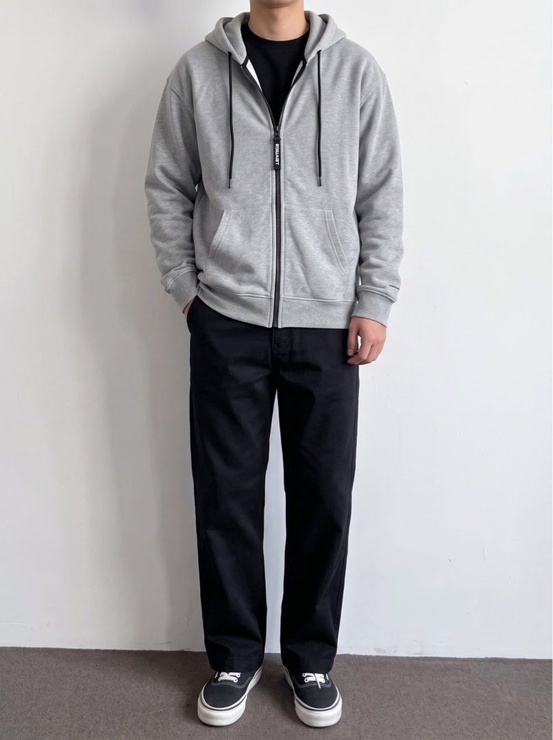 Grey RSQ Zip-Up Hoodie (Category: Hoodies) located in General Santos City (Dadiangas). Submitted by yuungs (Listing ID 1462898288, Image 1). Description: - Grey RSQ zip-up hoodie - Features a front pocket - Adjustable drawstring hood - Small logo detail on the sleeve - Ideal for casual outfits - Please check photos for detailed condition - has stain, see picture 22x26 Sleeve length 23.5 9/10 condition 250 + sf Can ship nationwide via J&T loc: Gen