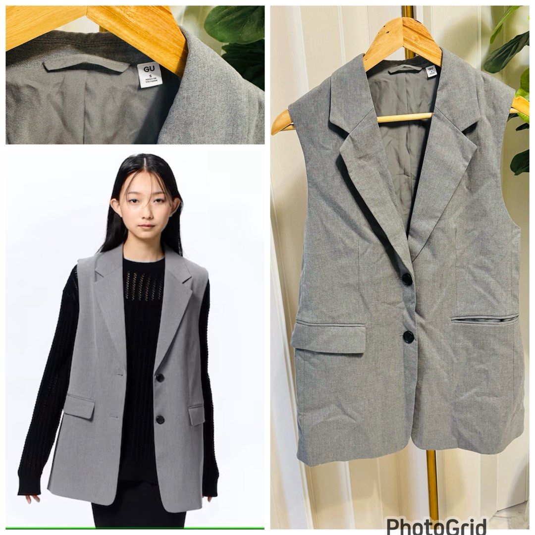 GU x Uniqlo gray vest (Category: Coats, Jackets and Outerwear) located in Cabanatuan. Submitted by boutiquelouise (Listing ID 1463245201, Image 1). Description: .