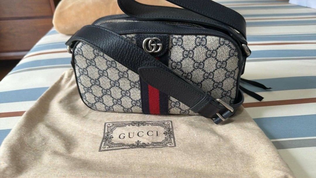 Gucci GG Supreme Crossbody Bag (Category: Luxury Bags & Wallets) located in Quezon City. Submitted by prelovedbyemd_ (Listing ID 1463191663, Image 1). Description: Authentic Gucci Ophidia GG Supreme Crossbody Bag Selling for ₱55,000 • Authentic Gucci Ophidia Crossbody Bag • Iconic GG Supreme Canvas • Red & Blue Web Stripe detail • Genuine leather trim and strap • Comes with original Gucci dust bag • Used only once or twice • Excellent condition •