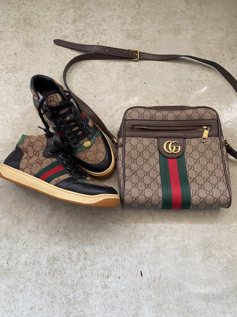 Gucci Screener GG Canvas Sneaker (Black/Beige) (Category: Casual Shoes) located in Manila. Submitted by sean4short.223 (Listing ID 1463144708, Image 1). Description: Set gucci Available jnt Pm for more details📩📩.
