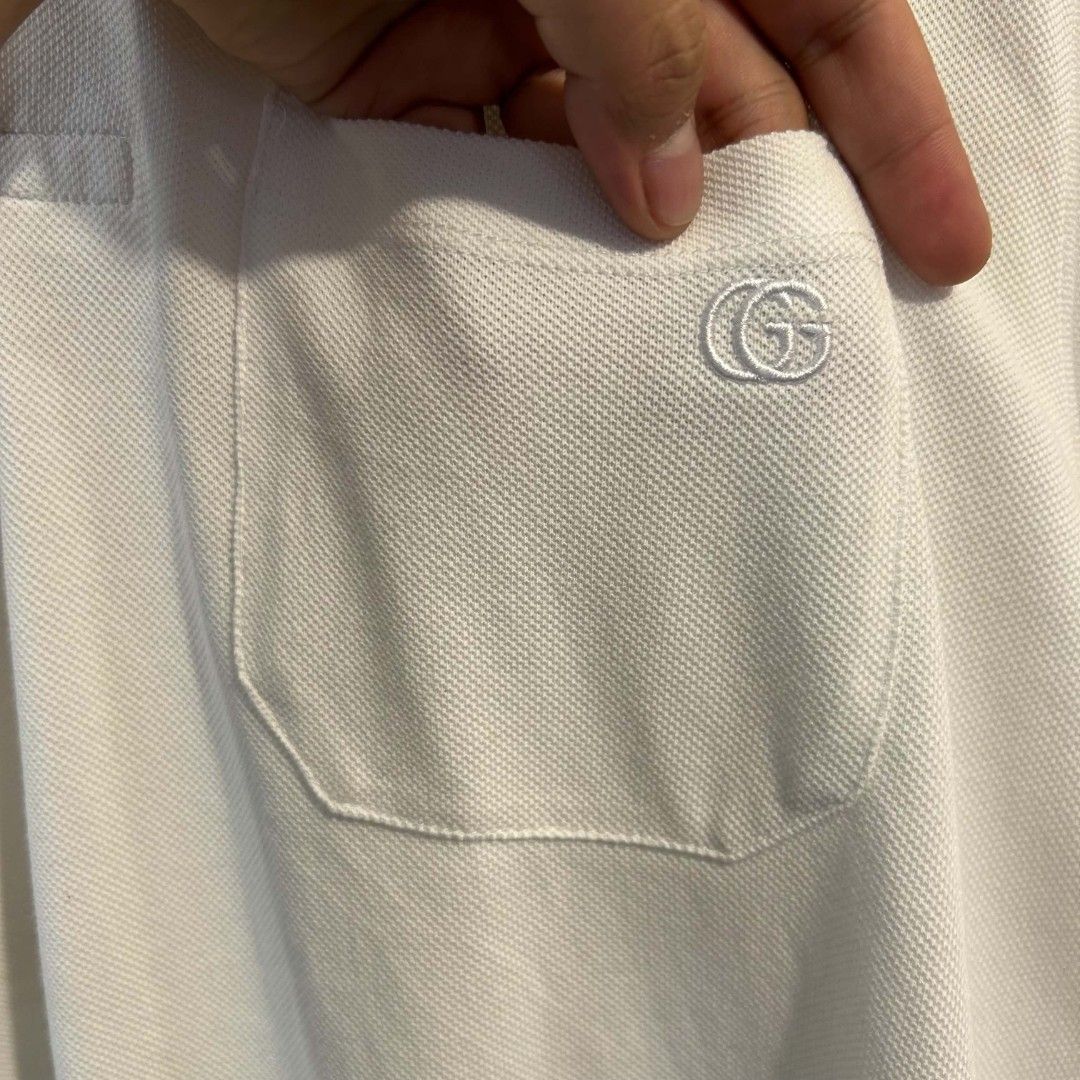 Gucci Striped Collar Polo Shirt (Category: Tshirts & Polo Shirts ) located in Quezon City. Submitted by streetwearandluxph (Listing ID 1463326433, Image 1). Description: Gucci Striped Collar Polo Shirt.