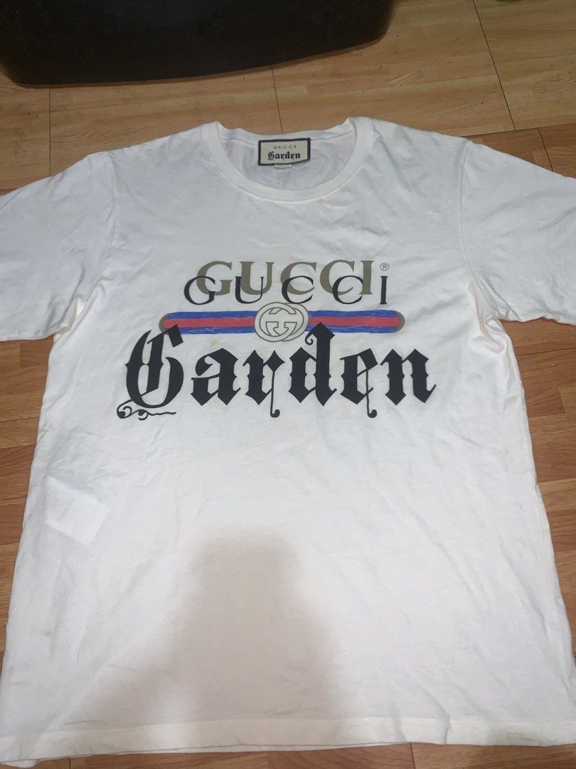 Gucci x garden (Category: Luxury Apparel) located in Tuguegarao City. Submitted by jaly35 (Listing ID 1463304636, Image 3). Description: Gucci x garden Italy made For me and women Size:M-L Complete silk and paper wash tag Clothing no issue Take note: if you want to buy this i hope you have patience because the clothe is being clean and fixing to make look presentable thank you for the coordination and patience. Loc:Tuguegarao city Deliver for far