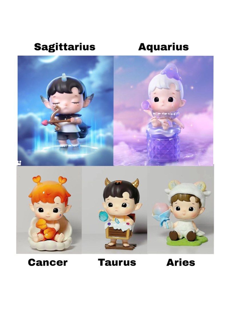 Hacipupu The Constellation Series (Category: Designer & Blind Box Toys) located in Muntinlupa City. Submitted by litol_aniks (Listing ID 1463220603, Image 2). Description: ⋆. 𐙚 ˚ popmart hacipupu constellation figure series 🛒 ₱500 each only (from ₱700 srp) ⤷ sealed foil, open from bottom box ⤷ complete, open to check card only ⤷ authentic; onhand and ready to ship mop: gcash, gotyme, bpi mod: lalamove, j&t, meet up 📍 alabang, muntinlupa wts lf