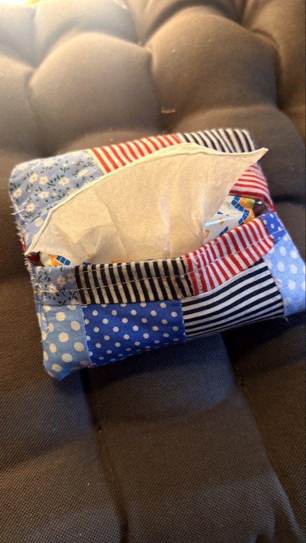 Handmade Patchwork Tissue Covers (Set of 2) (Category: Sanitary Hygiene) located in Caloocan City. Submitted by harjit23 (Listing ID 1463241524, Image 2). Description: - Set of 2 handmade patchwork tissue box covers. - Features patriotic fabric: red, white, and blue stars, stripes, and polka dots. - Adds a decorative touch to any room. - Ideal for both home and travel use. - Fits standard tissue box sizes. for bags face tissue minimalist design s
