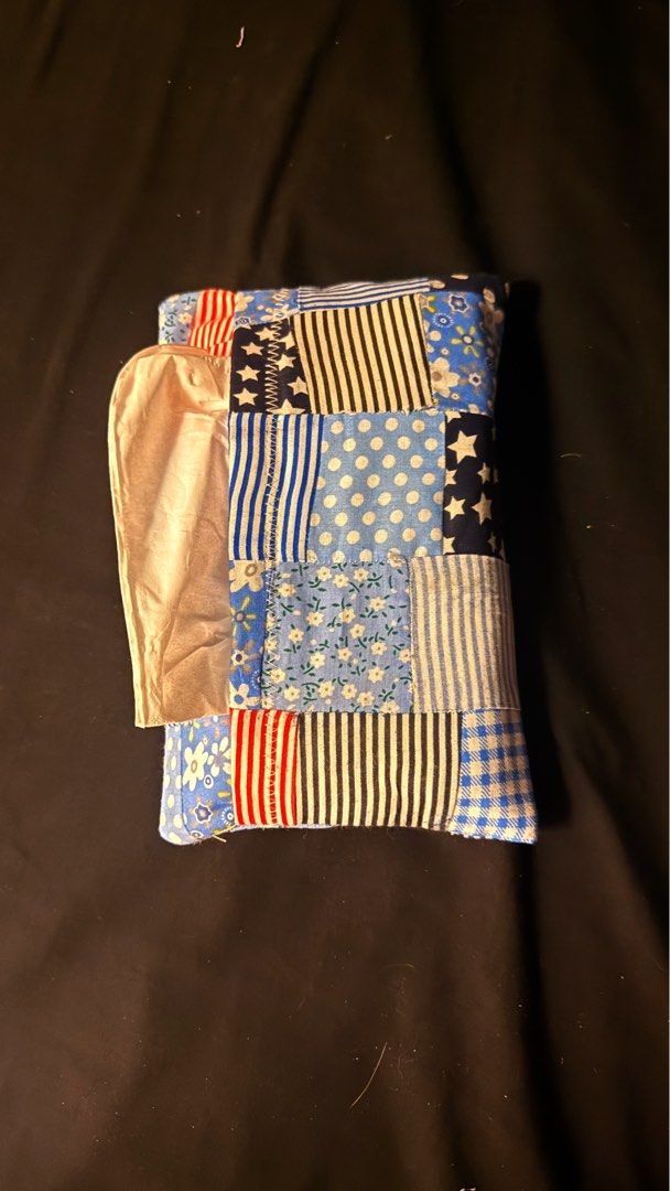 Handmade Patchwork Tissue Covers (Set of 2) (Category: Sanitary Hygiene) located in Caloocan City. Submitted by harjit23 (Listing ID 1463241524, Image 3). Description: - Set of 2 handmade patchwork tissue box covers. - Features patriotic fabric: red, white, and blue stars, stripes, and polka dots. - Adds a decorative touch to any room. - Ideal for both home and travel use. - Fits standard tissue box sizes. for bags face tissue minimalist design s