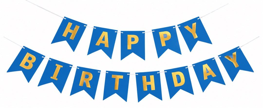 Happy Birthday Banner - Various Colors Available (Category: Occasions & Party Supplies) located in Quezon City. Submitted by littleparties (Listing ID 1463249579, Image 2). Description: - Festive 'Happy Birthday' banners - Available colors: Bright Pink, Blue, Yellow, Silver Glitter - Strung on white cord, ready to hang - Ideal for birthday parties and events.