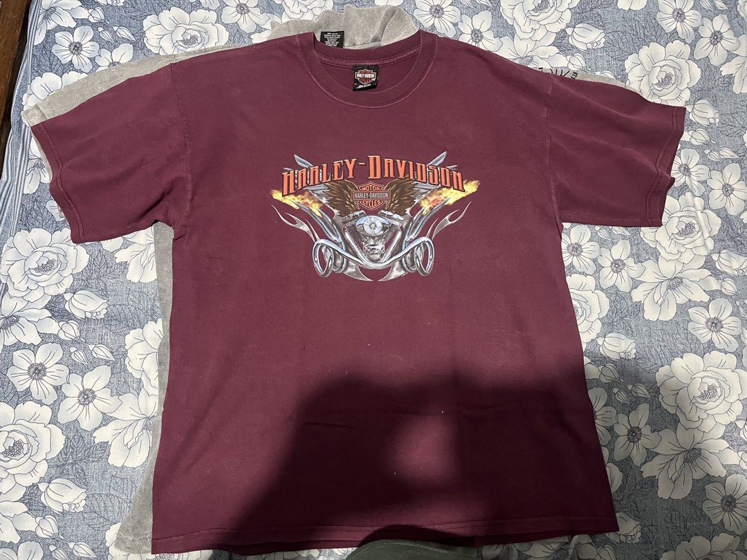 HD BUNDLE (Category: Tshirts & Polo Shirts ) located in Angeles City. Submitted by borgiethrifts (Listing ID 1463171746, Image 3). Description: Offer lang kayo! Negotiable HD ENGINE AOP (BOOTLEG) Large on tag Dimes Width: 22 Length: 28 No issues, excellent condition 2500 if solo claim (negotiable) HD RED ENGINE Xl on tag Dimes Width: 24 Length: 29 Issues: dot stains (can be seen on pic) HD GRAY POLO SHIRT Xl on tag Dimes Width: 24 Length: 30 Issu