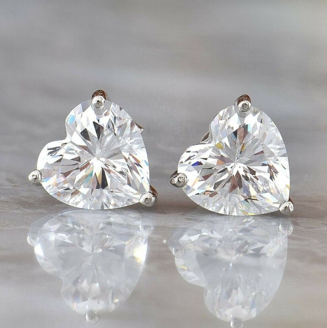 Heart Shape Diamond Stud Earrings (Category: Earrings) located in Manila. Submitted by shine_diamond88 (Listing ID 1463324018, Image 2). Description: 2ct heart cut lab grown diamond stud earrings 14k whitegold.