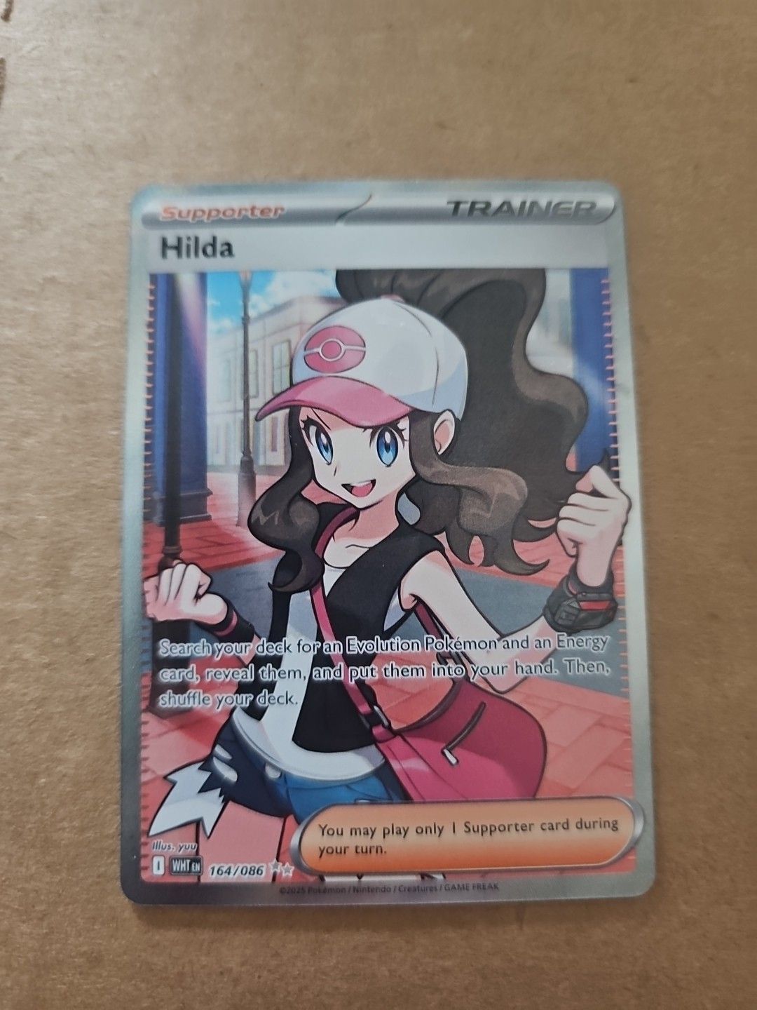 Hilda 164/086 Full Art Ultra Rare SV: White Flare Pokemon TCG Trainer Card （分類：原色卡片）位於 Hong Kong。 由 carousellglobal_hk 提交（商品編號 1454973922，圖片 1）。簡介： [Country of Origin] United States [Card Size] Standard [Attribute/MTG:Color] White [Autographed] No [Speciality] Trainer [Set] SV11W: White Flare [Character] Hilda [Year Manufactured] 2025 [Material] Card Stock [Vintage] No [Rarity] Ultra Rare [Game] Pokémon TCG [Language] English [Card Name] Hilda [M