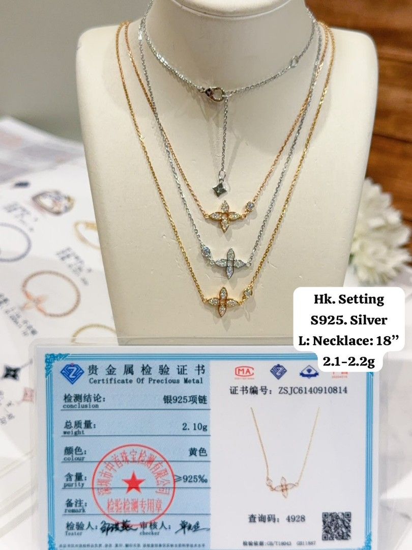 HK setting S925 silver Flower necklace (Category: Necklaces) located in Manila. Submitted by bhelgoldseller2ndaccount (Listing ID 1463134849, Image 3). Description: Brandnew Real S925 Silver 950/grams Pm me for actual grams available.