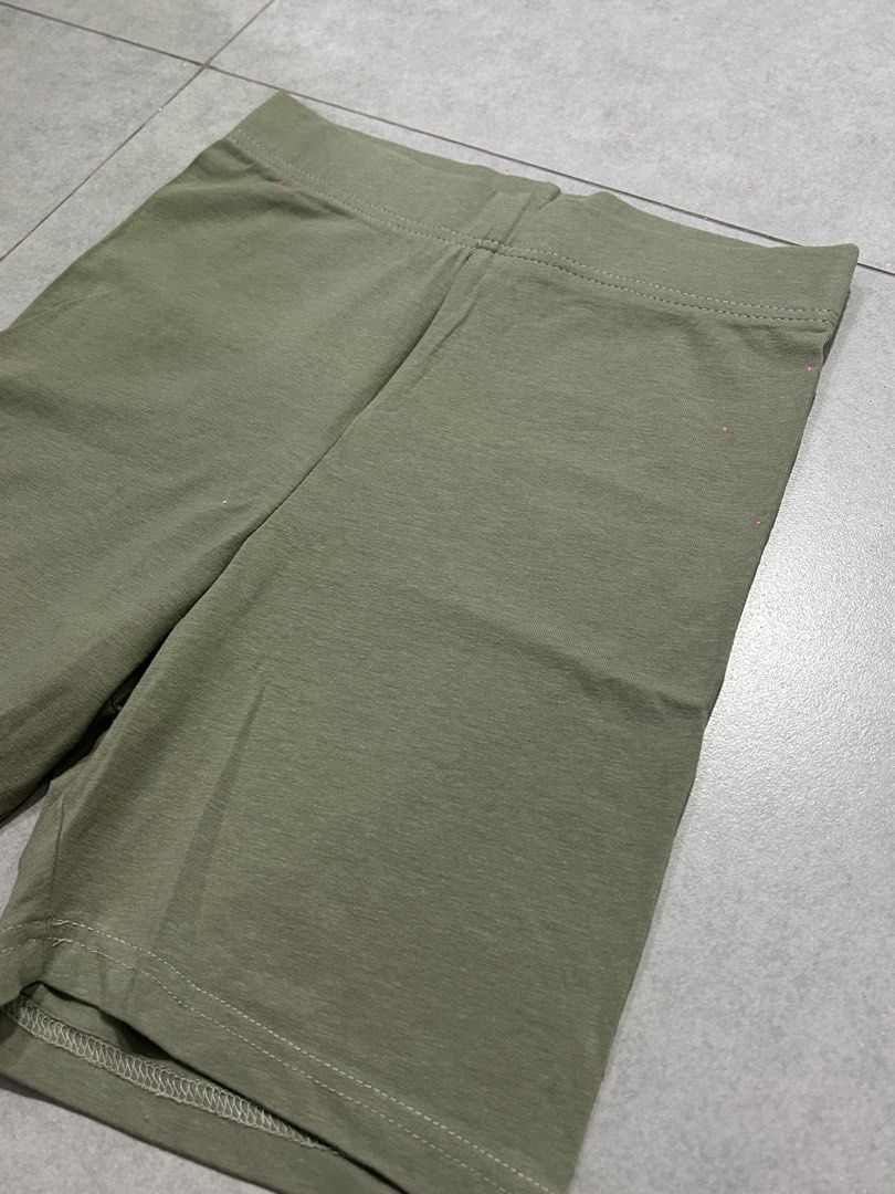 H&M Basic Green Cotton Biker Shorts - Size S (Category: Activewear) located in Manila. Submitted by humabn (Listing ID 1463279471, Image 2). Description: - Worn only once - Comfortable cotton shorts - Elastic waistband for a relaxed fit - Please check photos for detailed condition.