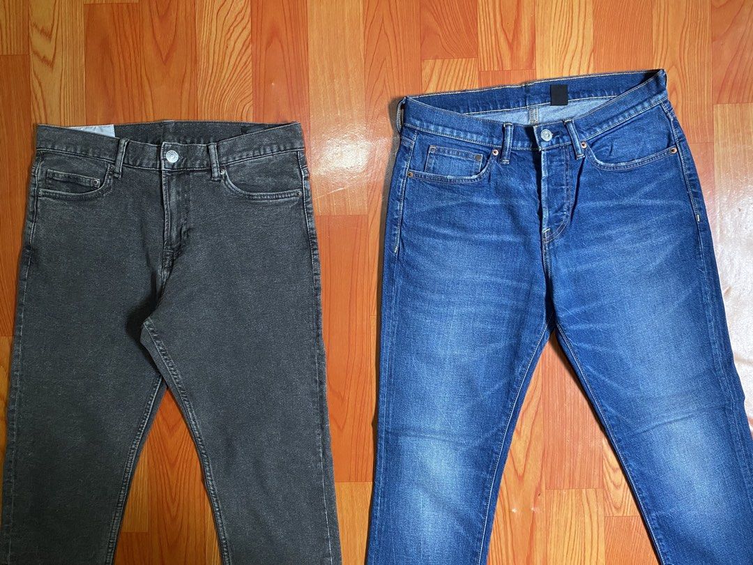 H&M Slim Fit Jeans (Grey & Blue) (Category: Jeans) located in Cebu City. Submitted by monflor (Listing ID 1463219231, Image 2). Description: - Two pairs of H&M slim fit jeans - Size: 31-32 - Colors: Dark Grey Wash & Classic Blue Denim - Comfortable for everyday wear - Check photos for detailed condition Good condition No issues Price each 600.