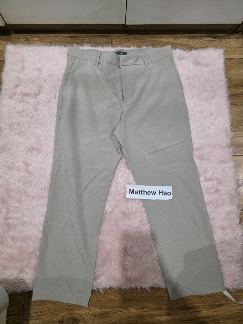 H&m smart trousers men (Category: Trousers) located in Manila. Submitted by machoxmatt (Listing ID 1463187938, Image 1). Description: fitted only (no more tags) size: euro 32 waist: 17 inches length: 36.5 inches (altered) mop:bdo/gcash shipping at buyer's expense.
