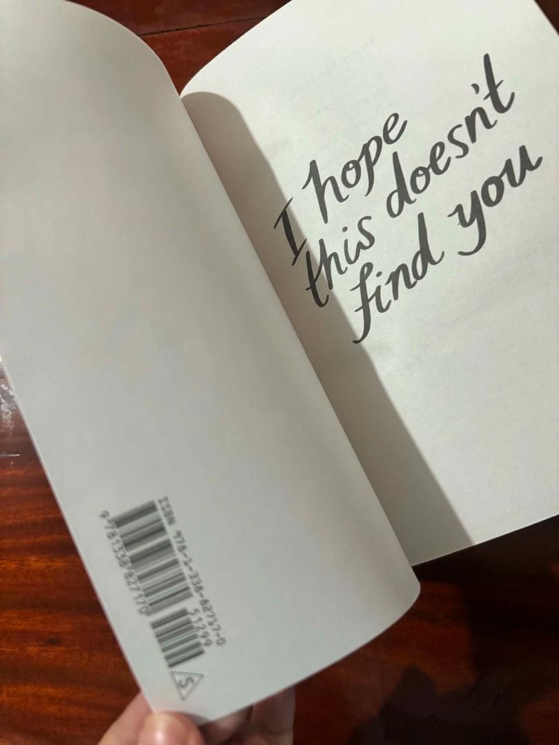 I hope this doesn't find you (Category: Storybooks) located in Guinobatan. Submitted by jhenjhen06 (Listing ID 1463263412, Image 2). Description: —authentic (bought from pasabuy box from us) —with flaw (only at the back cover) —negotiable, lp php 250 + sf —legit seller ☺️.