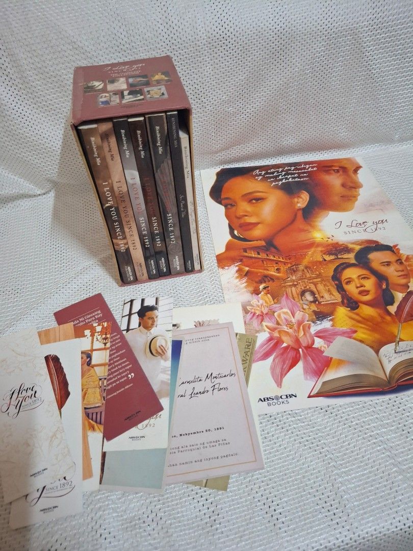 I love you since 1892 by Binibining Mia The Complete Set (Signed) (Category: Storybooks) located in Mandaluyong City. Submitted by preluvd.by.eg (Listing ID 1463160661, Image 1). Description: - includes a box, stickers, and bookmarks - all books are signed dm for more details rfs: quitting .