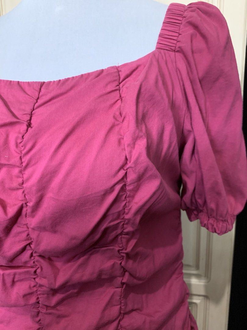 IEF Magenta Dress (Category: Dresses) located in Quezon City. Submitted by clothingline4sale (Listing ID 1463194226, Image 3). Description: IEF Magenta Ruffled Dress Very good condition/ like new Zipper back/ Square Neckline/ Size: medium on tag but fots to large Bust: 40-42” ; Waist: 36-39” ; Length: 38” Very nice in actual .