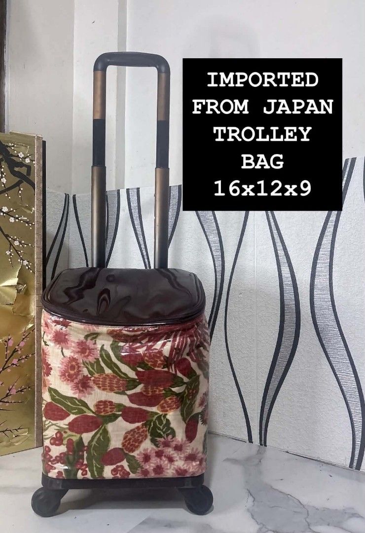 Importanted from Japan (Category: Luggage) located in Manila. Submitted by jzjapansurplus (Listing ID 1463239304, Image 1). Description: 🇯🇵IMPORTED FROM JAPAN TROLLEY BAG 🎯 SMOOTH 360 WHEELS ROTATION 🎯 PUSH HANDLE TROLLEY 🎯 POLYESTER/ LEATHER CASE 🎯 BACK POCKET 🎯 LIGHTWEIGHT NO ISSUE.. MINIMAL MARK OF USAGE ONLY‼️.