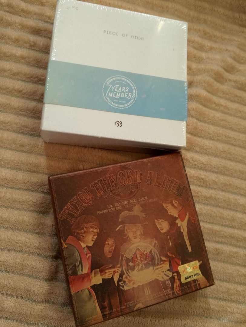 Imported BTOB & TVXQ CDs K-Pop Groups (Category: CDs & DVDs) located in Binangonan. Submitted by stufflikedat (Listing ID 1463235822, Image 1). Description: BTOB "Piece of BTOB" 7th Anniversary Compilation 7 CD Box Set by the K-pop group BTOB sealed unopened for 800 + shipping TVXQ's 3rd Korean studio album, titled "O"-的正.反.합. (O-Jung.Ban.Hab.), featuring the sub-theme "The Another Story Of Balloons", TVXQ (also known as Dong Bang Shin Ki or Toho