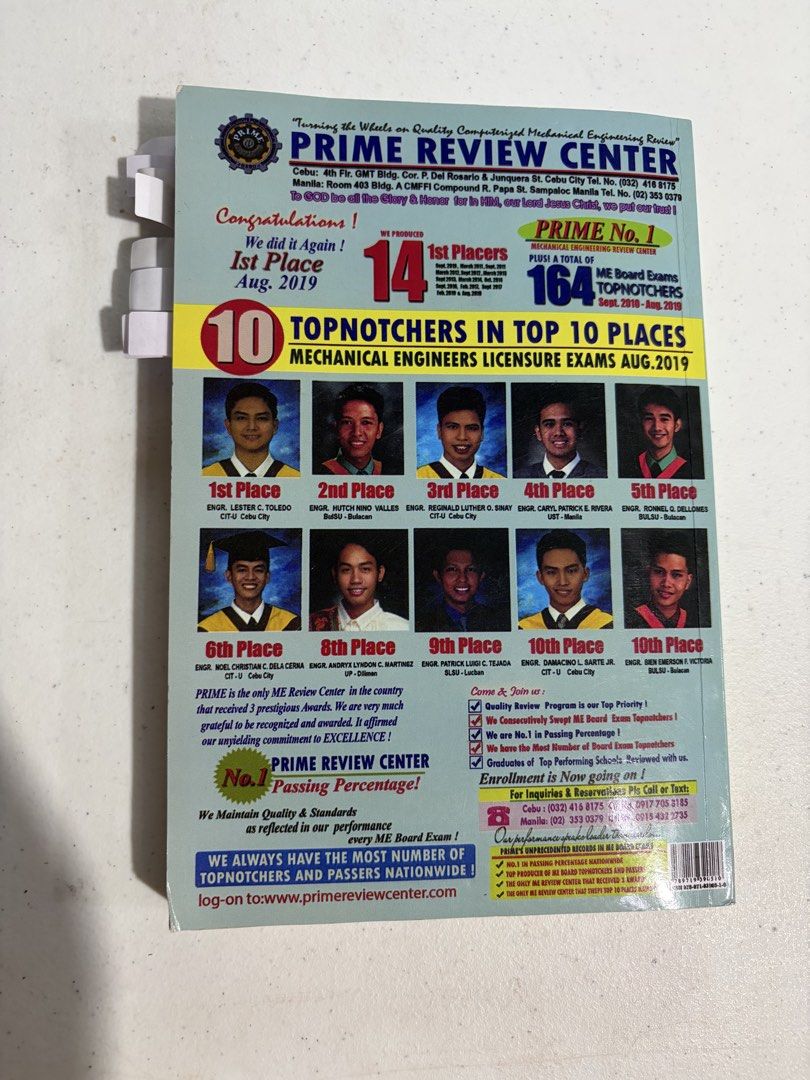 Industrial Plant Engineering Mechanical Engineering Reviewer - PRIME (Category: Textbooks) located in Las Pinas. Submitted by yannayanna11 (Listing ID 1463219650, Image 2). Description: - PRIME Industrial Plant Engineering reviewer - For board exam (Mechanical Engineering Licensure Exam) - Tabs included for quick reference of each chapter.