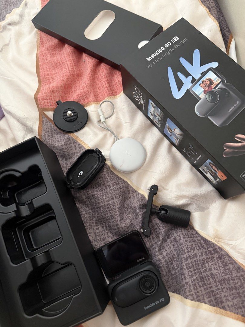 Insta360 GO 3 Tiny Mighty 4K Action Camera Bundle (Category: Cameras) located in Manila. Submitted by tinenics (Listing ID 1463247796, Image 2). Description: - Tiny mighty 4K Insta360 GO 3 camera - Comes with original box and accessories - Great for capturing adventures - Easy to use and portable - Get yours now!.