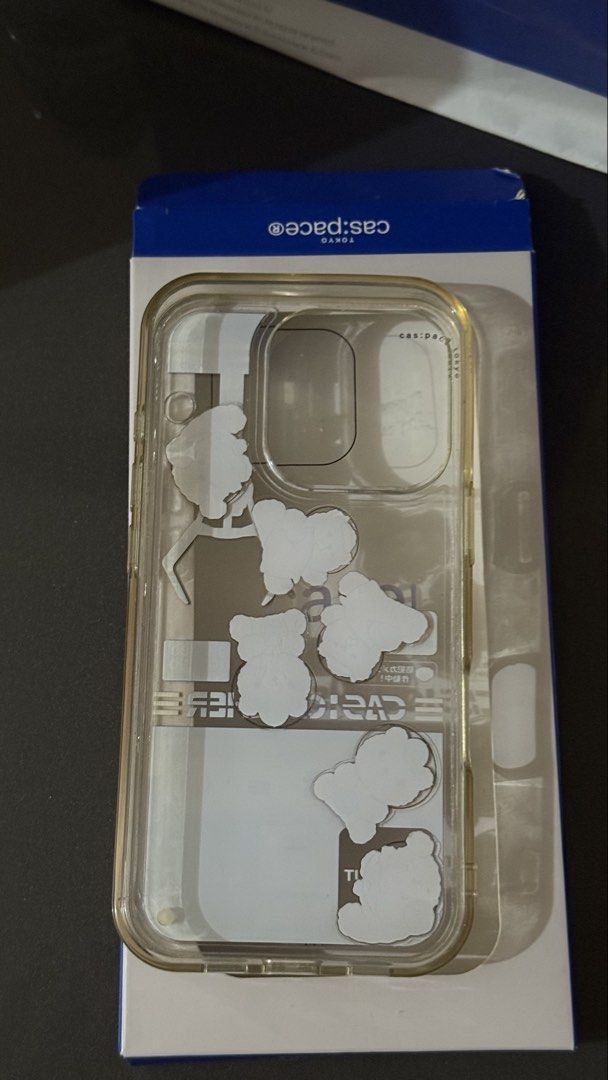 ip16 pro phone case (Category: Cases & Sleeves) located in Manila. Submitted by gabbi10 (Listing ID 1463276419, Image 2). Description: - Original phone case designed for iPhone 16 Pro. - Brand name: cas:pace - Og price: 1500 - Features a clear design with a claw machine and teddy bear graphic. - Yellowish and minor visible lines. - Still in good, usable condition. - RFS: school allowance .