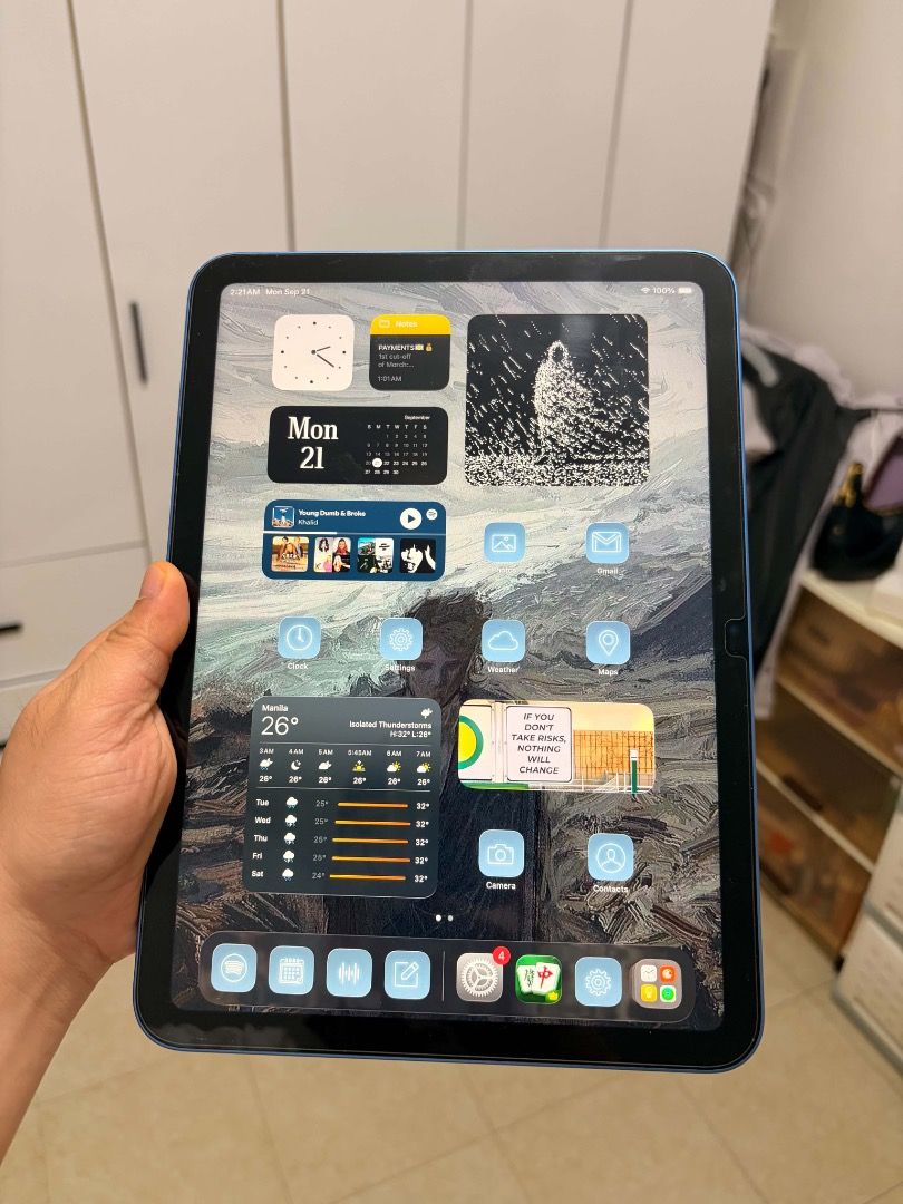 Ipad 11th Gen - 128GB - 2 weeks old (Category: iPad) located in Manila. Submitted by lucy571005 (Listing ID 1463180496, Image 3). Description: iPad 11th Gen 128GB – Like New | 2 Weeks Old Selling my iPad 11th Gen 128GB, bought brand new and only used for 2 weeks. Super clean and well taken care of. ✨ Condition: Like new, no scratches or dents 💾 Storage: 128GB 📦 Complete with original box 🔌 Original charger 📱 FREE case included 🛡️ Apple warra