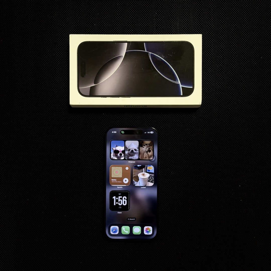 Iphone 16 pro 1tb & Iphone 17 pro 1tb (Used) (Category: iPhone 17 Series) located in Manila. Submitted by designerarchives.ph (Listing ID 1460968475, Image 2). Description: 17 pro (1tb) eSim — silver — SOLD 16 pro (1tb) dual sim — black — ₱59k slightly nego if sure buyer :-) for the 16 pro, I can include my Rhode Phone case! Brown & Gray These are my personal phones. Both with box! .