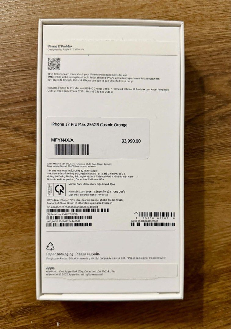 Iphone 17 Pro Max 256GB - 3 months used (Category: iPhone 17 Series) located in Antipolo. Submitted by shaqdiesel (Listing ID 1463256722, Image 3). Description: Good as new 10/10 Openline No Dents & Scratches Bought last June 2026 @ Power Mac With warranty until June 2027 With Usb cable and FREE Adoptor With FREE UAG casing worth 2,800 With FREE RAPTIC Casing worth 3,000.