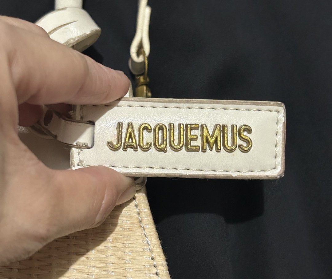 Jacquemus Le Chiquito Wicker & Leather Top-Handle Bag (Category: Luxury Bags & Wallets) located in Plaridel. Submitted by ilovebubu28 (Listing ID 1463236990, Image 3). Description: - Adorable mini bag - White leather top with straw woven base - Includes a long, adjustable strap - Features the iconic Jacquemus logo tag - Gold hardware details - Ideal for evening events or elevating your everyday look Not authentic . Pang porma lang .