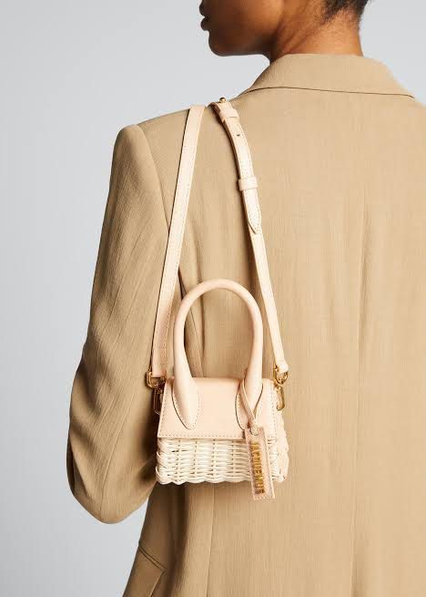 Jacquemus Le Chiquito Wicker & Leather Top-Handle Bag (Category: Luxury Bags & Wallets) located in Plaridel. Submitted by ilovebubu28 (Listing ID 1463236990, Image 1). Description: - Adorable mini bag - White leather top with straw woven base - Includes a long, adjustable strap - Features the iconic Jacquemus logo tag - Gold hardware details - Ideal for evening events or elevating your everyday look Not authentic . Pang porma lang .