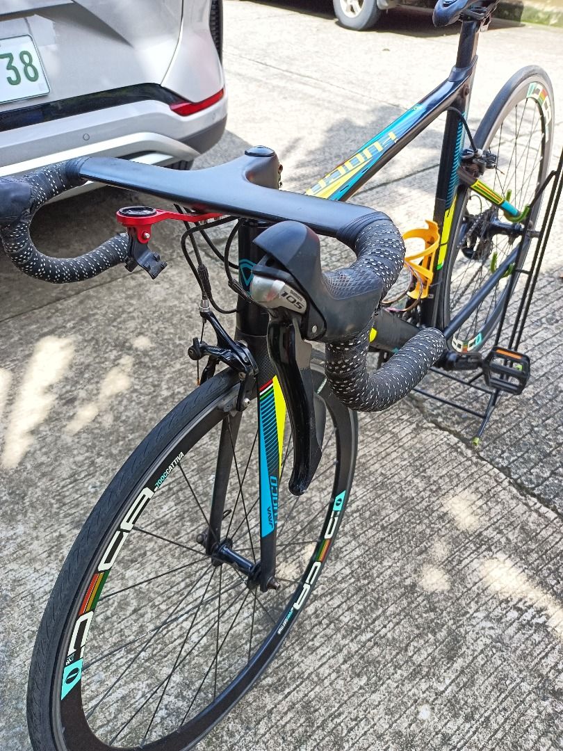 JAVA FUOCO - AERO ROAD BIKE – NEGOTIABLE (Category: Bicycles) located in Caloocan City. Submitted by pampiksz (Listing ID 1463186771, Image 2). Description: JAVA FUOCO - AERO ROAD BIKE – ₱50,000 NEGOTIABLE **FRAME & COCKPIT** • 52CM Frame Size • JAVA lightweight aluminum frame • Carbon fork • Integrated aero handlebar • Aero seatpost **DRIVETRAIN** • STI: Shimano 105 R7000 • Front Derailleur: Shimano 105, 12-Speed • Rear Derailleur: Shimano 105, 