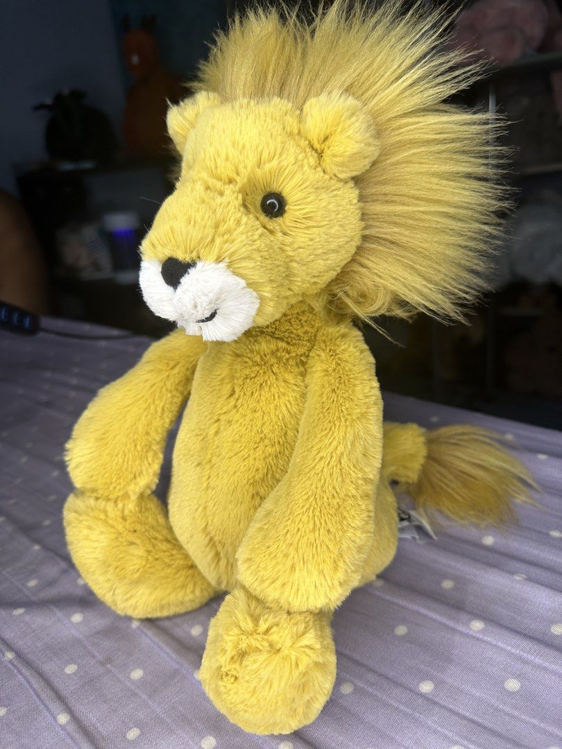 Jellycat 2nd Gen Bashful Lion Stuffed Toy (Category: Plushies & Soft Toys) located in Pasig City. Submitted by katplush_superlove (Listing ID 1463238007, Image 3). Description: What you see in the photos is what you’ll get. The quality is top notch, like new. Lalamove possible. Pasig City loc. J&T is also an option. Payment first. .