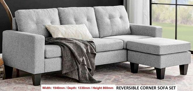 JIT-172889 Light Grey Tufted Reversible Corner Sofa Set (Category: Sofas) located in Manila. Submitted by namirkahal (Listing ID 1463180729, Image 1). Description: OFFICE FURNITURE | FAST PRODUCTION | SHORT LEAD TIME Upgrade your workspace with quality office furniture — available for bulk orders, supply, and installation. PRODUCTS AVAILABLE: • Office Partition • Linear Workstations • Office Tables • Office Chairs • Reception Desks • Foldable Tra