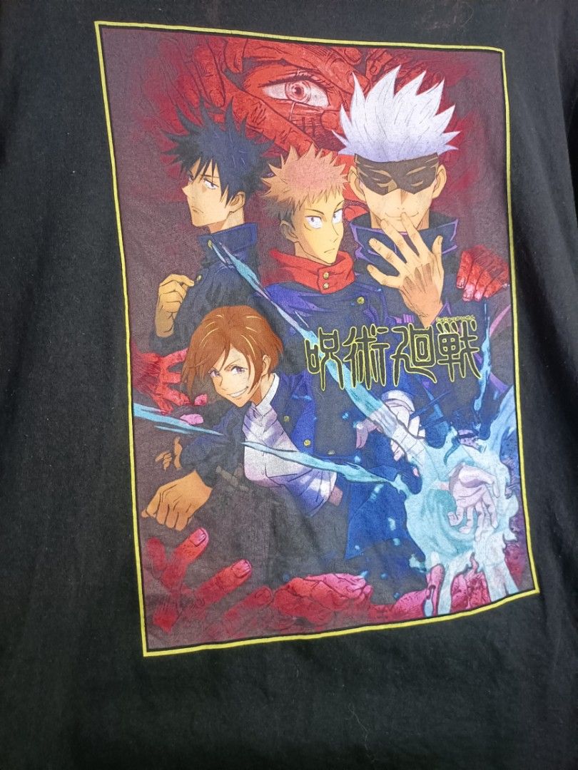 Jujutsu Kaisen Anime (Category: Tshirts & Polo Shirts ) located in Cabuyao City. Submitted by junkthreads.finds (Listing ID 1463251559, Image 3). Description: Jujutsu Kaisen Tag: Official printed Dimes: 23x28 Issue(s): stains and hairlines Color may vary due to lightning..