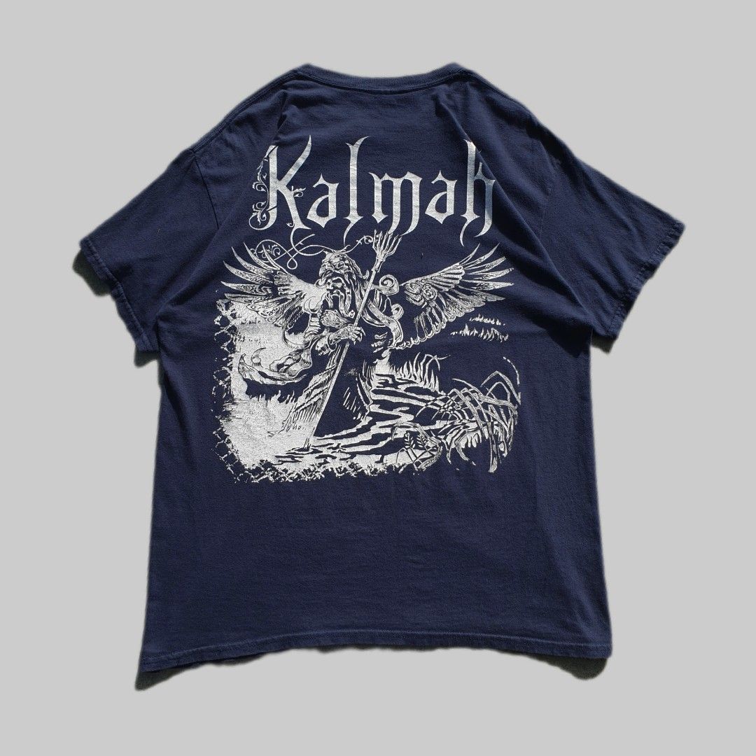 Kalmah Band Shirt (Category: Tshirts & Polo Shirts ) located in Bani. Submitted by thriftmaggots.ph (Listing ID 1463259976, Image 2). Description: Kalmah 2013 Album Shirt Claim for 350php + shipping fee Large 22/28 Cut tag & Minimal hairline crackprint Dark blue color Loc pangasinan, luzon Courier jnt express Payment first.