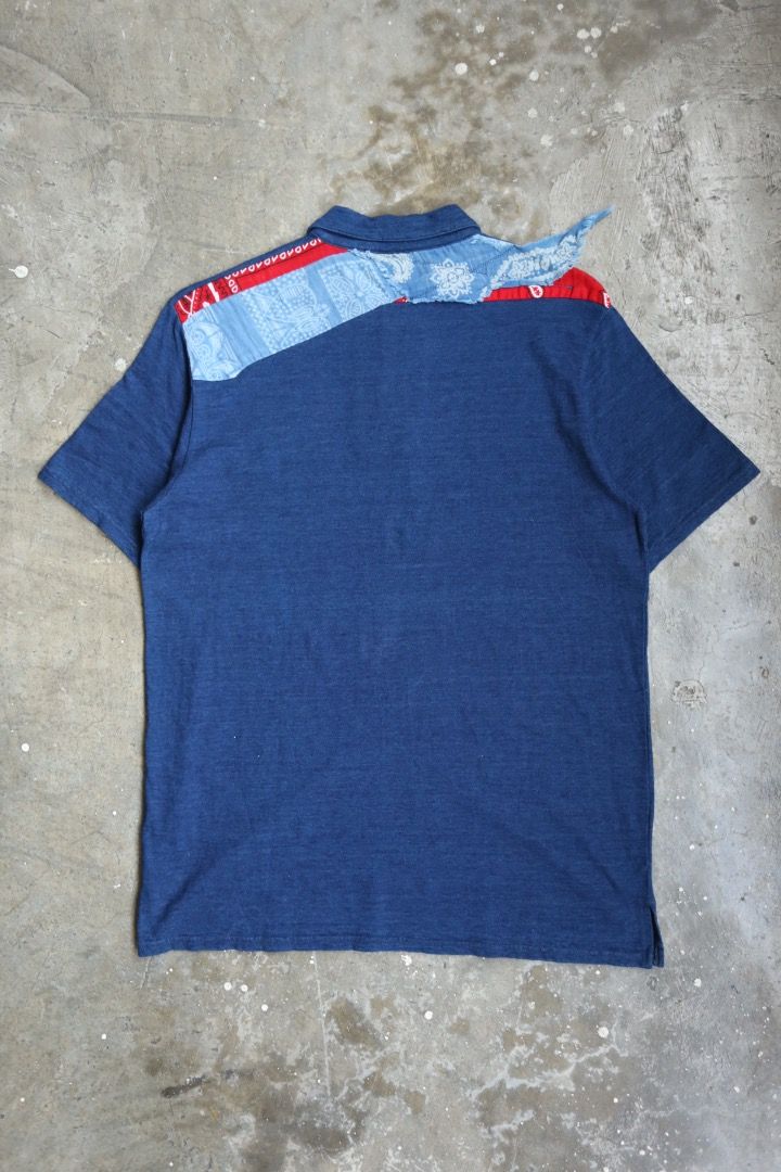 Kapital - Bandana Patchwork Polo (Category: Tshirts & Polo Shirts ) located in Manila. Submitted by graymatter_ (Listing ID 1463219753, Image 1). Description: Kapital - Bandana Patchwork Polo Tagged Size: 3 Condition: 9.5/10 Material: 100% Cotton Made in: Japan Dimensions Length: 28 Width: 20.5 Shoulder: 18 Sleeve: 9 .