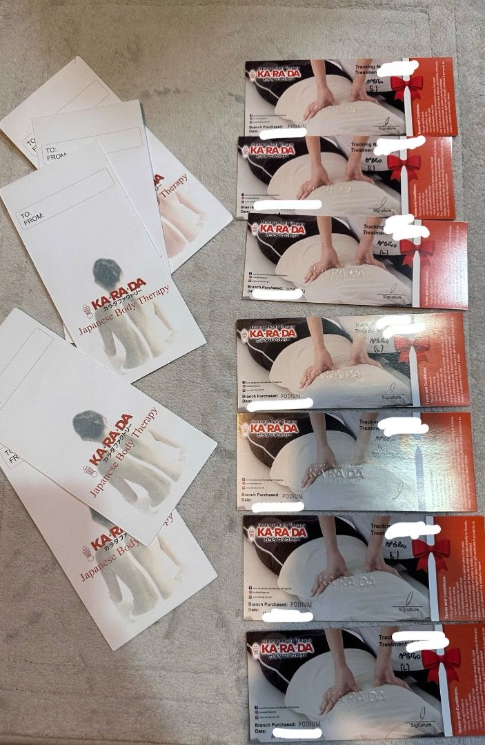 Karada AP BALANCE Vouchers 7pcs (Category: Beauty & Health Services) located in Manila. Submitted by bomichan (Listing ID 1463138433, Image 1). Description: Price: ₱11,900 for all remaining 7 vouchers Regular Rate: ₱2,295 per session at Karada branches (Save ₱4,165 on all 7!) Treatment: AP B&T (60 Minutes) Validity: No Expiration Date Transferability: 100% Transferable physical bearer vouchers Details: We bought directly from Karada Podium for pe