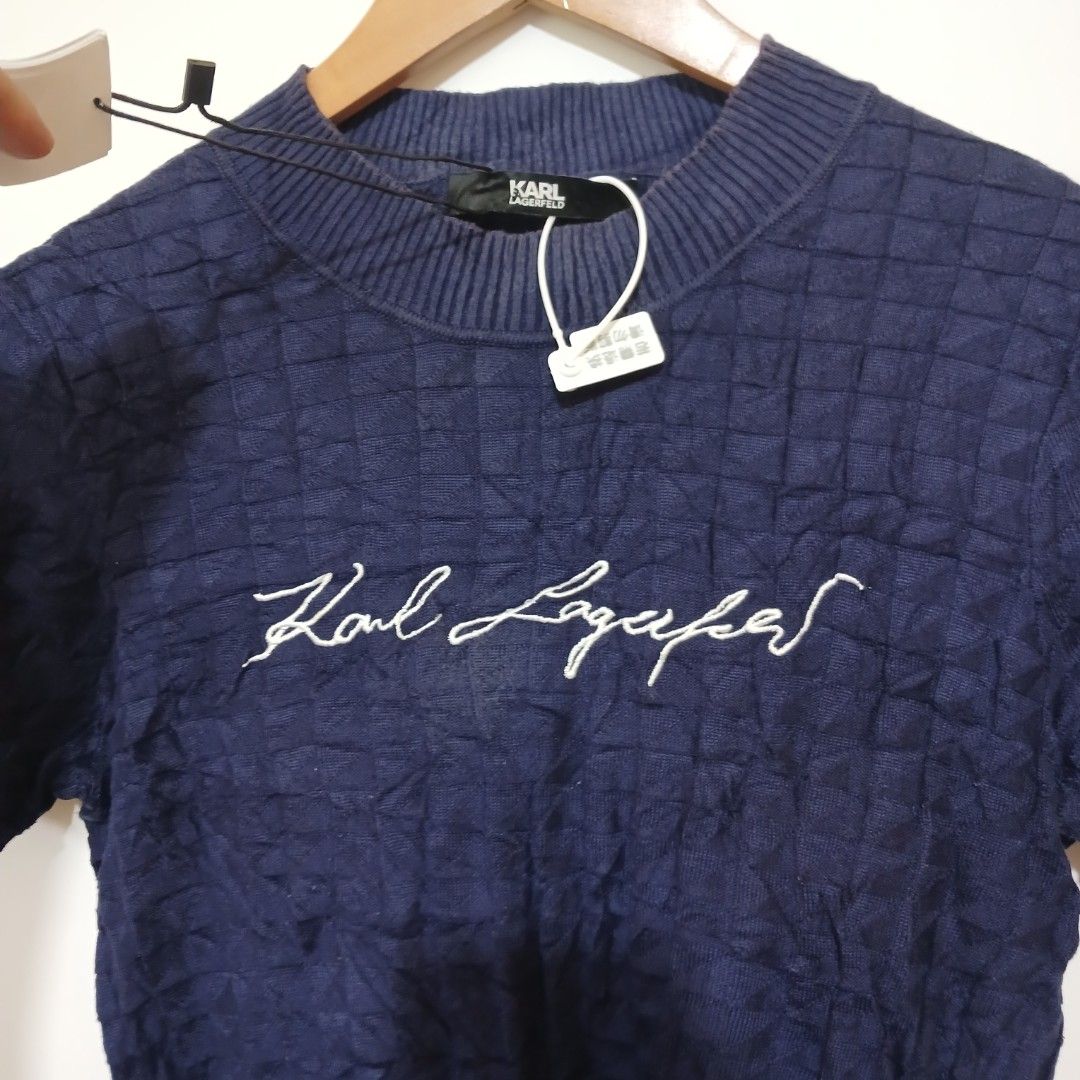 KARL LAGERFELD KNITWEAR (Category: Others Tops) located in Ozamiz City. Submitted by 2nd.sight (Listing ID 1463219491, Image 2). Description: *fresh from bale size: medium w: 18 stretchable l: 21.5 issue: slight fade sa neck seen on pics *with tags.