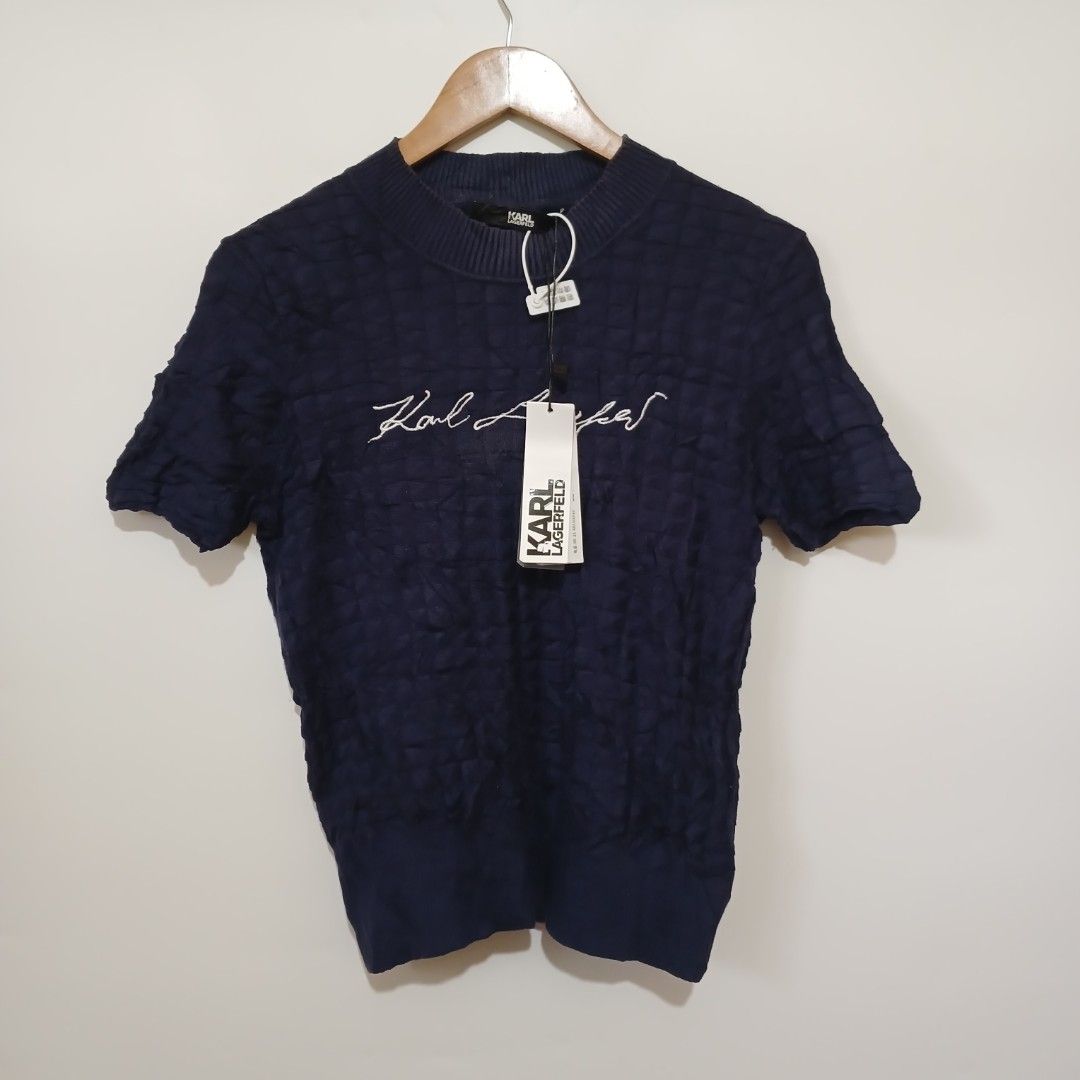 KARL LAGERFELD KNITWEAR (Category: Others Tops) located in Ozamiz City. Submitted by 2nd.sight (Listing ID 1463219491, Image 1). Description: *fresh from bale size: medium w: 18 stretchable l: 21.5 issue: slight fade sa neck seen on pics *with tags.