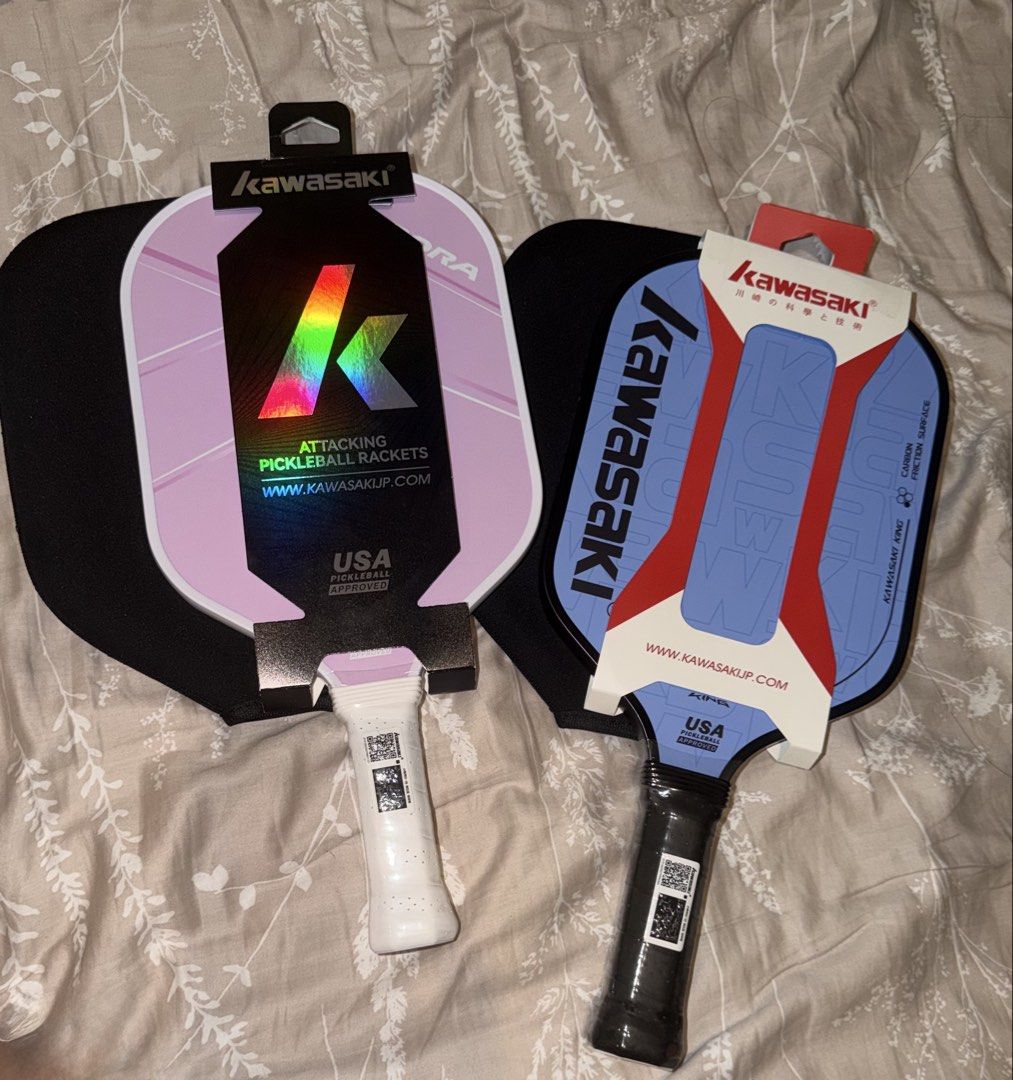 Kawasaki Pickleball Racket (Category: Racket and Ball Sports) located in Manila. Submitted by lucii_files02 (Listing ID 1463247245, Image 1). Description: ✨ Kawasaki Aurora (Pink) - ₱1,400 ✨ Kawasaki King 6 (Blue) - ₱2,600 both ₱3,800 ✔️ 100% Unused ✔️ USA Pickleball Approved ✔️ Comes with free sleeve + original receipt 📩 Send a message to claim yours!.